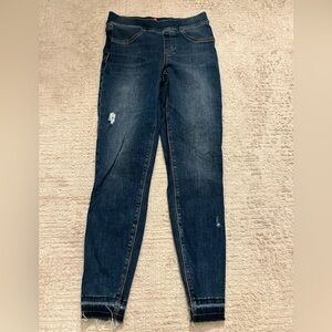 Spanx Distressed Ankle Skinny Jeans Raw Hem